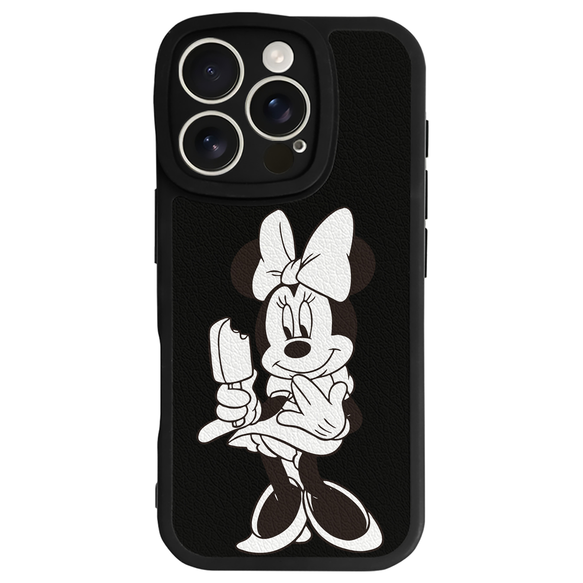 （画像用） ミッキーマウス Mickey Mouse 【iPhone 16シリーズ対応】シリコンスマホケース（レザー調） 材質：シリコン